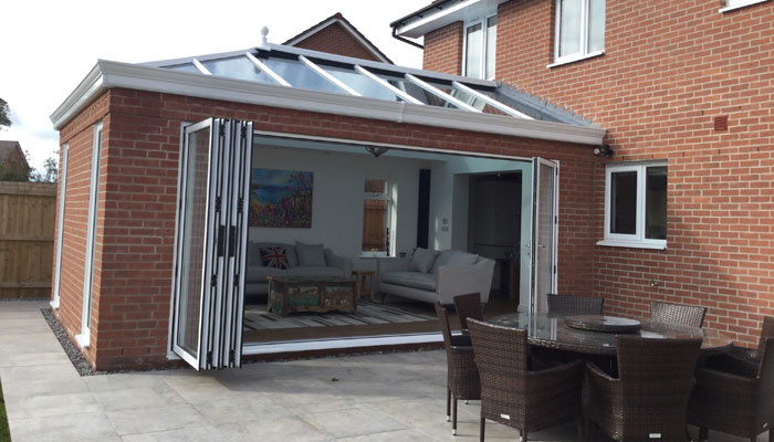 Bi-folding doors on conservatory at Chester property