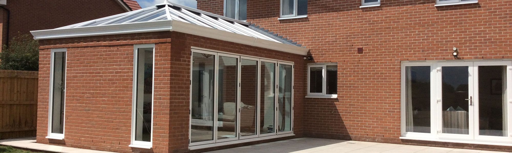 Modern conservatory fitted at house in Wrexham, North Wales